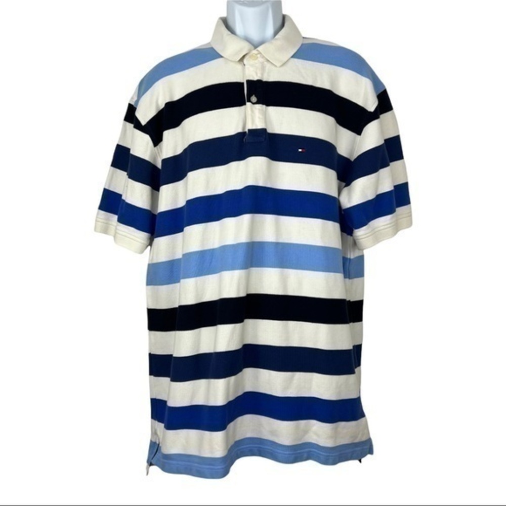 Tommy Hilfiger Striped Men Shirt blue White Sz 2XL